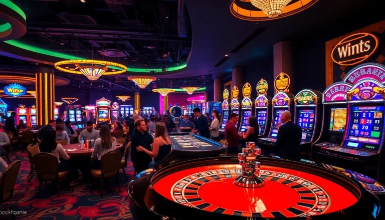 Casino floor filled with excitement as players enjoy games, showcasing the entertaining spirit of okfun in gambling.